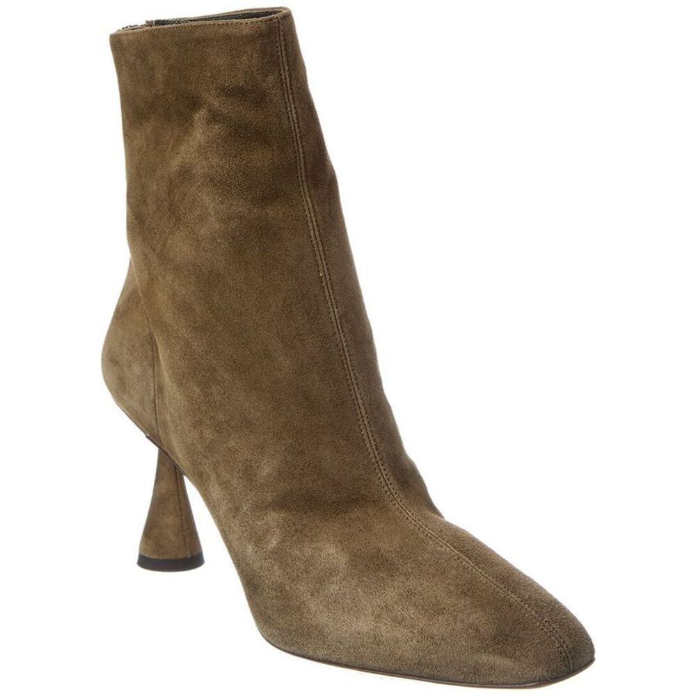 Aquazzura Amore 75 Suede Boot, Green